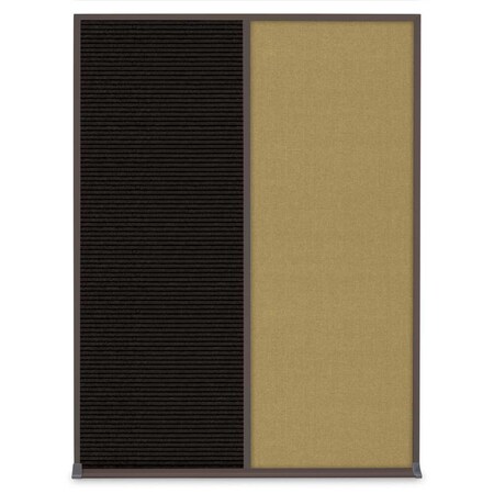United Visual Products Single Door Radius Corkboard, 36"X36", G UV8002-GOLD-DRKSPR